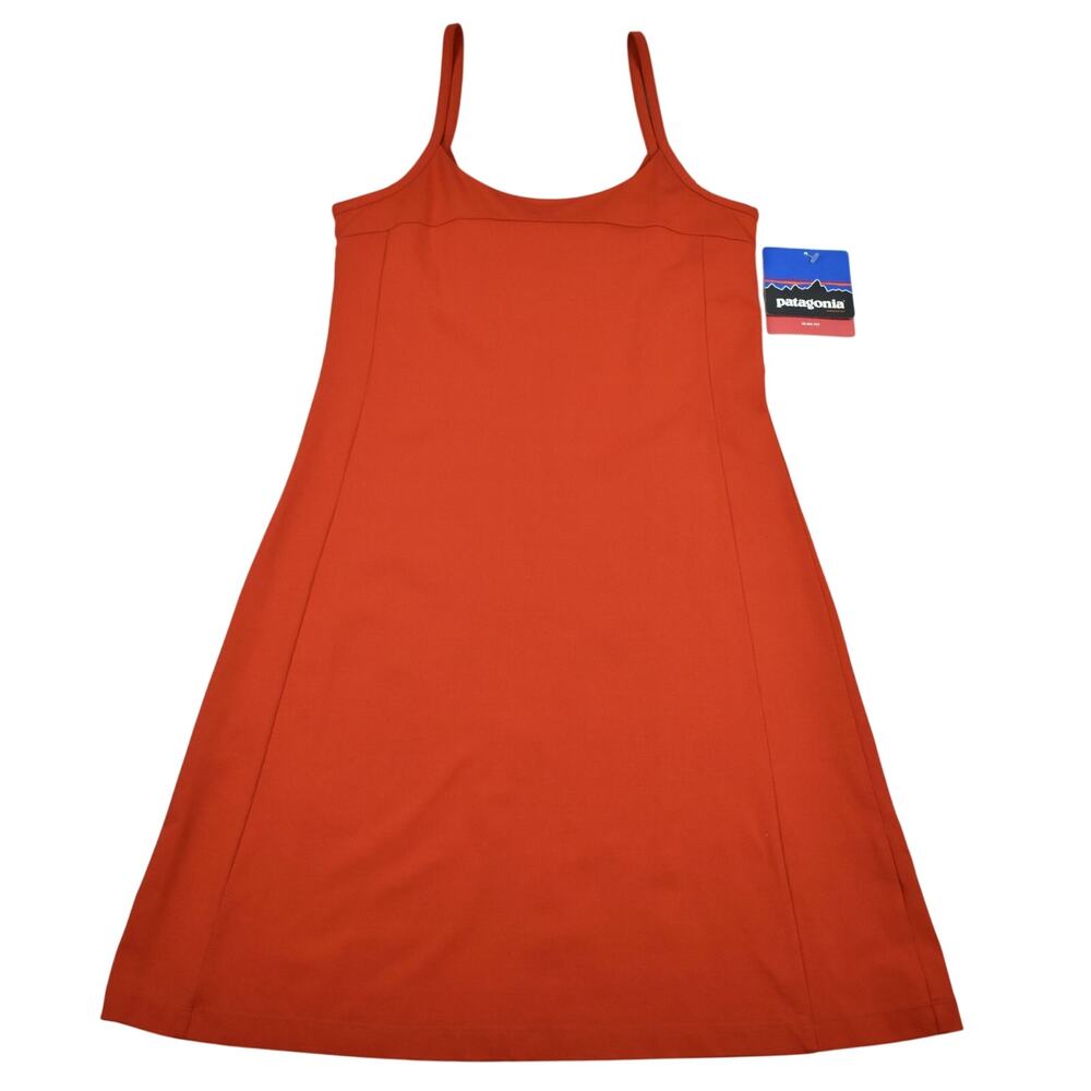 Patagonia Vitaliti Women's Size M Orange Strappy Active Sun Dress Organic Cotton